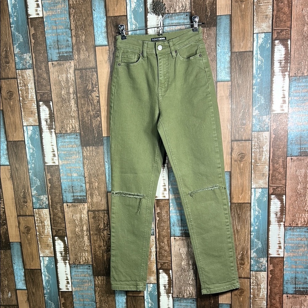 Fashion nova 1 Olive Green skinny Jeans